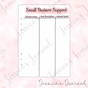 Small Business Support | Jessica's Journal Spread