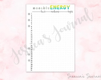 Monthly Energy Tracker | Jessica's Journal Spread