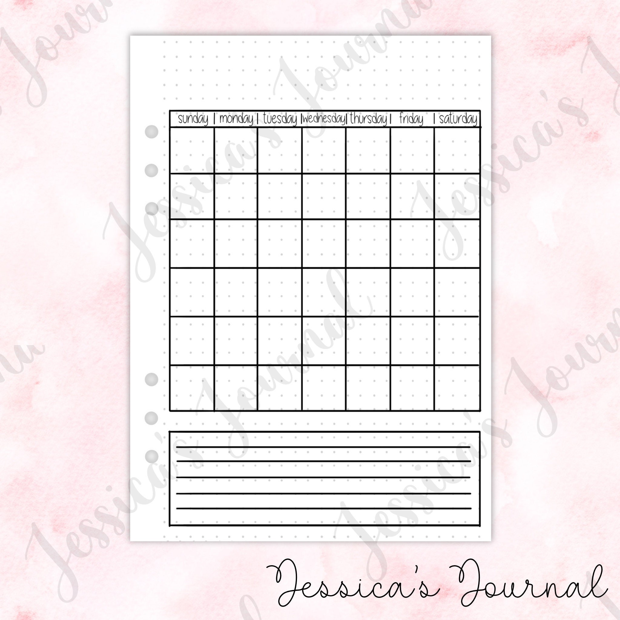 Monthly Overview | Jessica's Journal Spread