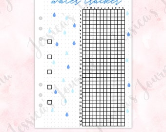 Yearly Water Tracker | Jessica's Journal Spread