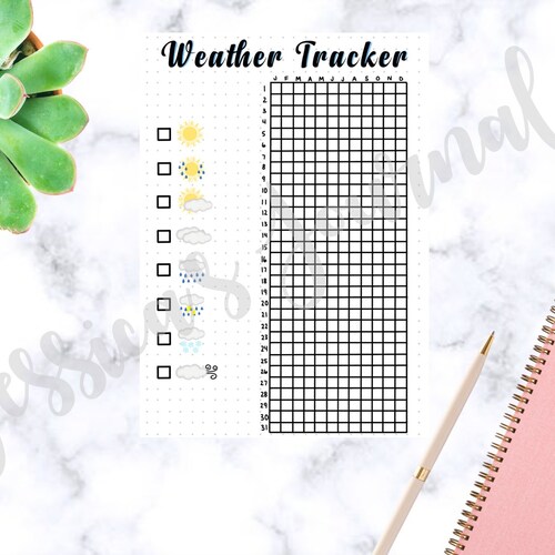 DIGITAL DOWNLOAD PDF Weather Tracker Jessica's Etsy