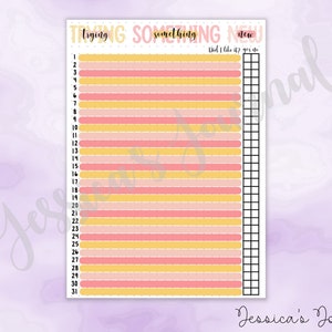 DIGITAL DOWNLOAD | PDF | Trying Something New Tracker | Jessica's Journal Spread