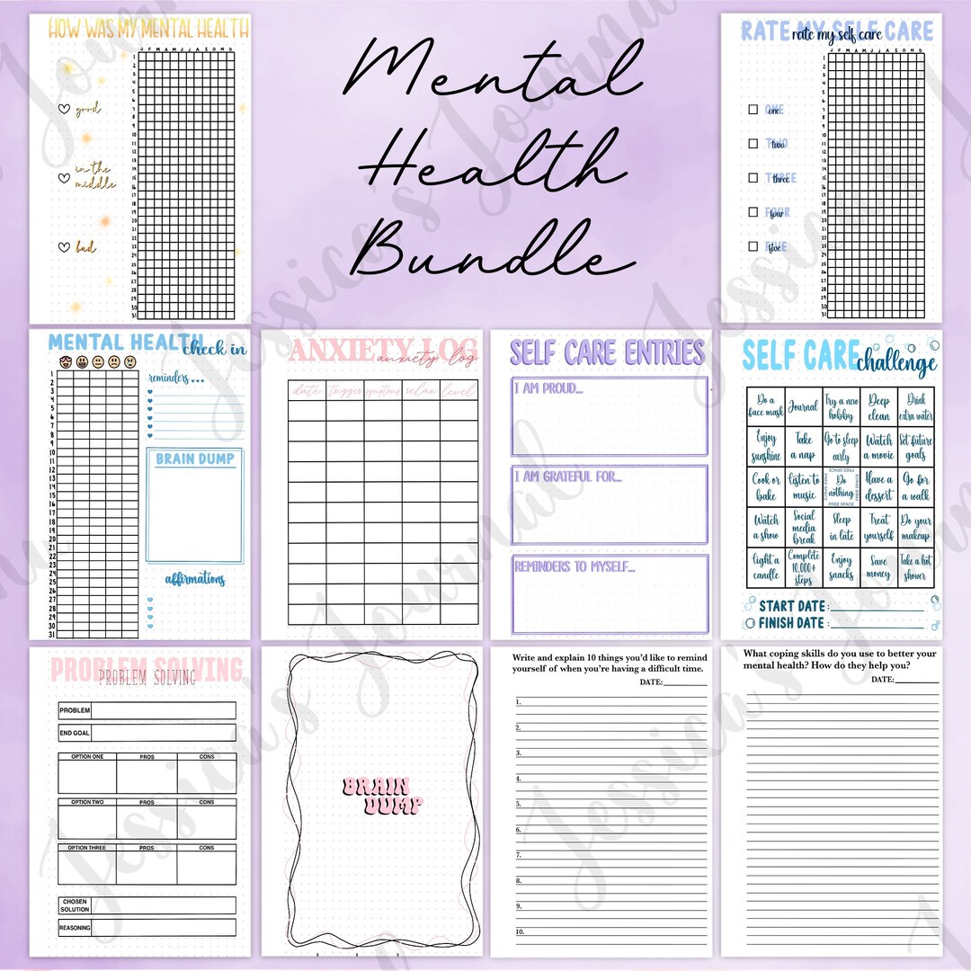 DIGITAL DOWNLOAD | PDF | Mental Health Spreads Bundle | Jessica's Journal Spread - Etsy