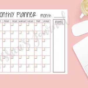 Monthly Planner Notepad | Desk Planner | Tear Off Notepad | Jessica&#39;s Journal