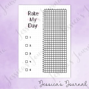 DIGITAL DOWNLOAD | PDF | Rate My Day| Jessica's Journal Spread