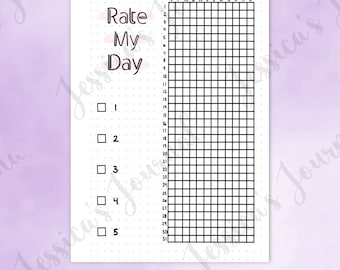 DIGITAL DOWNLOAD | PDF | Rate My Day| Jessica's Journal Spread