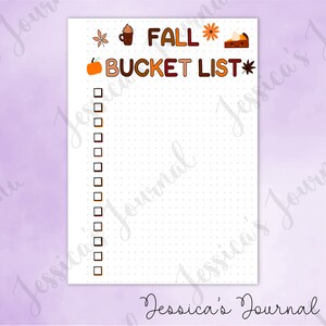 DIGITAL DOWNLOAD | PDF | Fall Bucket List | Jessica's Journal Spread