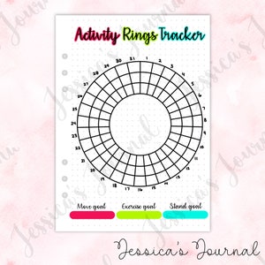 Activity Rings Tracker | Apple Watch Rings | Jessica's Journal Spread