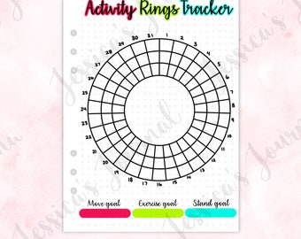 Activity Rings Tracker | Apple Watch Rings | Jessica's Journal Spread