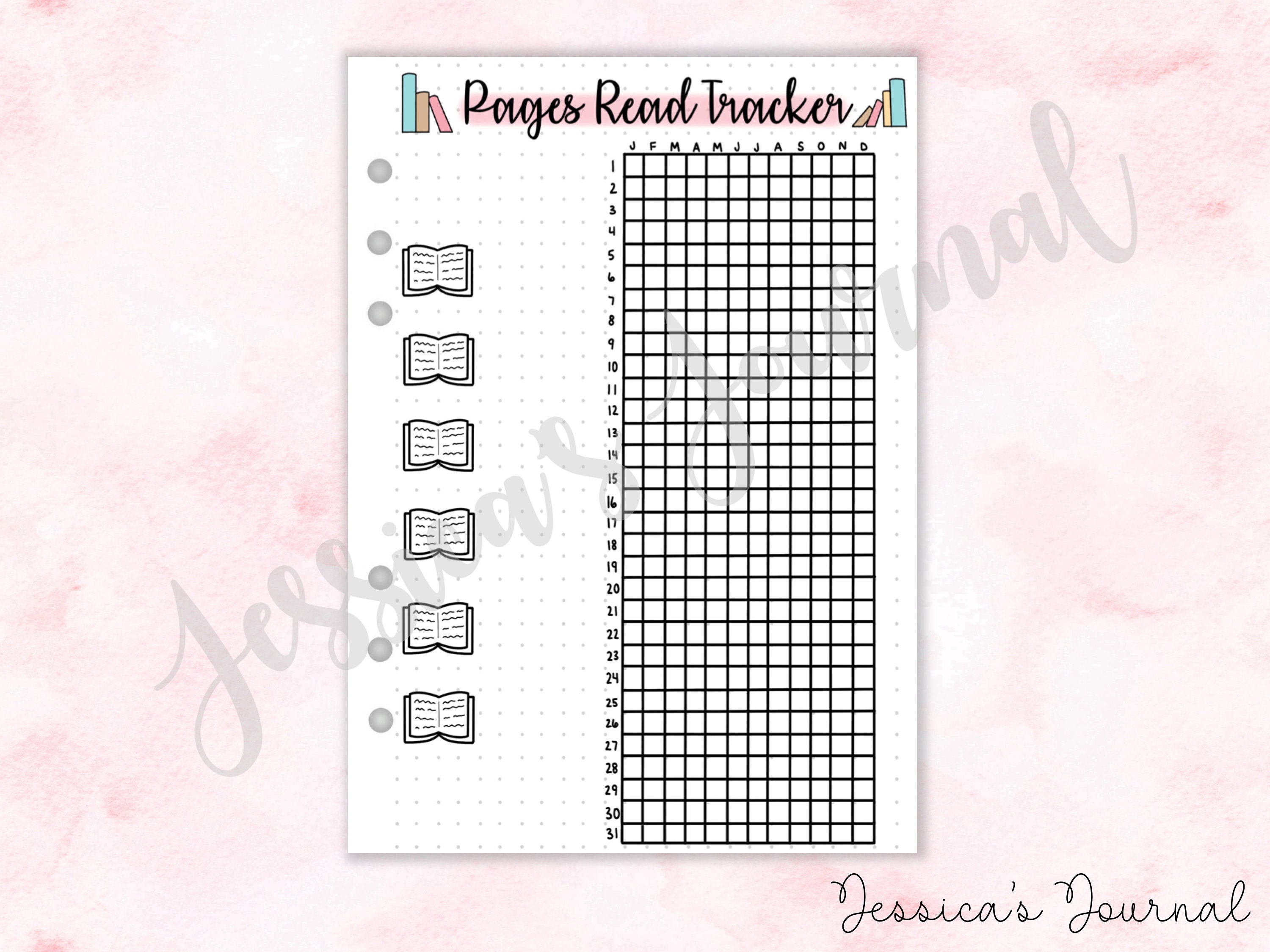 Suivi de lecture de pages | Journal de Jessica