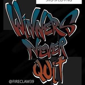 JK Winners Never Quit Golden Album Slogan Digital Download SVG BTS
