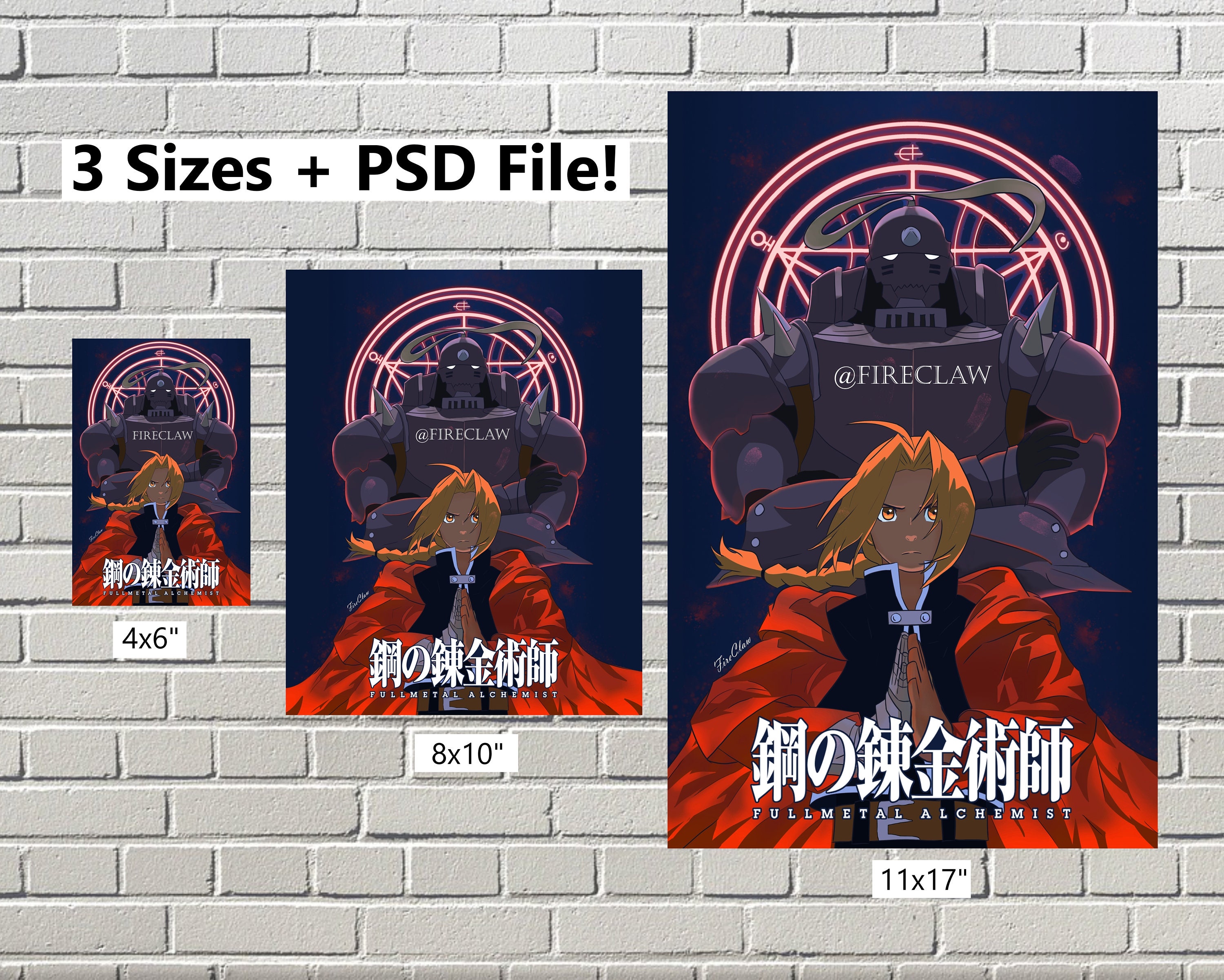 Anime Full Metal Alchemist FMA Digital JPG PSD Poster - Etsy