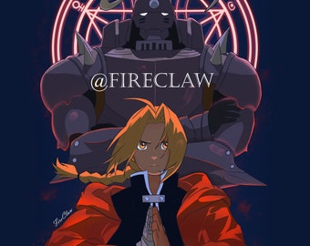 Póster digital JPG y PSD del anime Full Metal Alchemist FMA