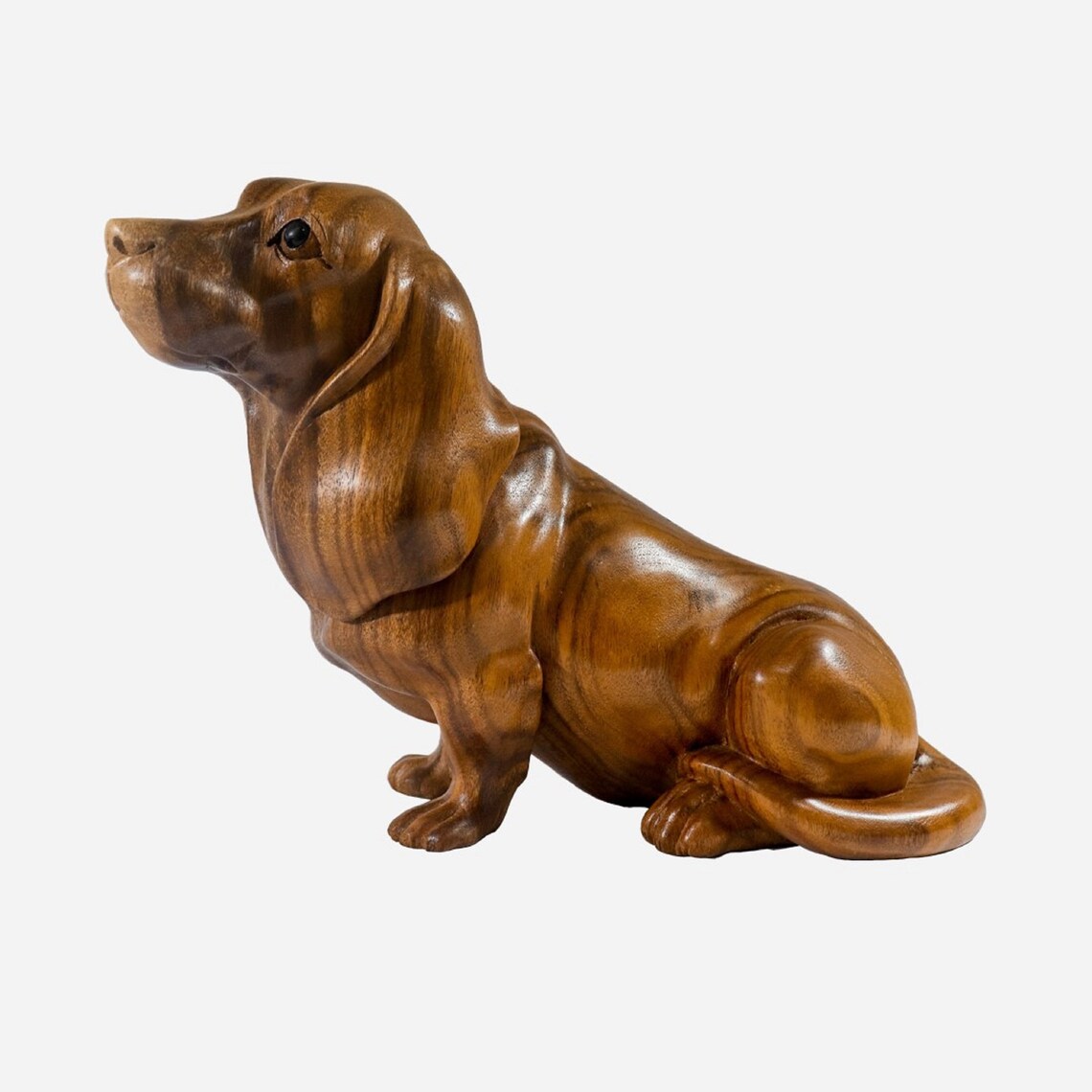 Wood Carved Animal Sculpture. Dog Sculpture. Sitting Basset Etsy