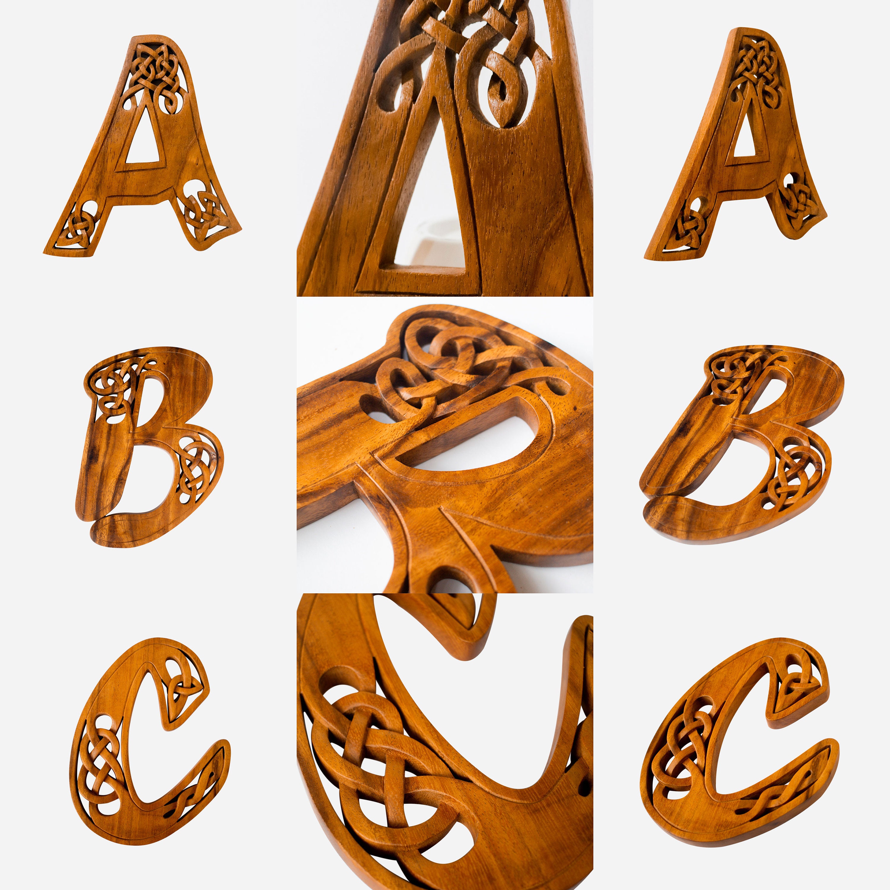 Wooden Alphabet. Wooden Letters. Wood Carved Alphabet. Wood Etsy
