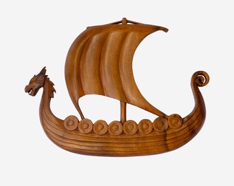 Viking ship ceramic wall art gift longship