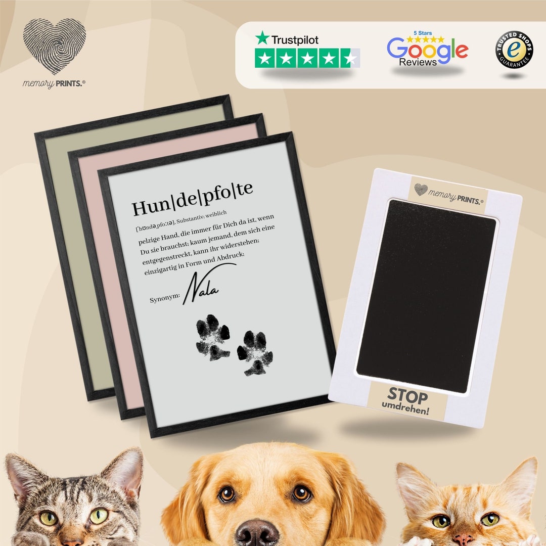 Pawprint Set & Poster SYNONYM DOG PAW Gift Dog Lover Dog Etsy