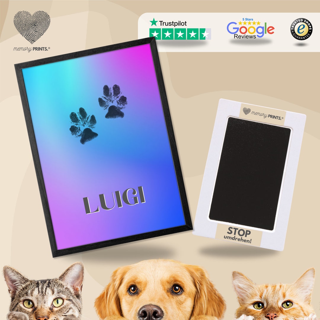 MemoryPRINTS Pfotenabdruck Set - Tintenfreie Abdrücke Für Hund & Katze