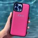 Pink Personalized Leather iPhone 16 Case, Women iPhone Case, Initials ...