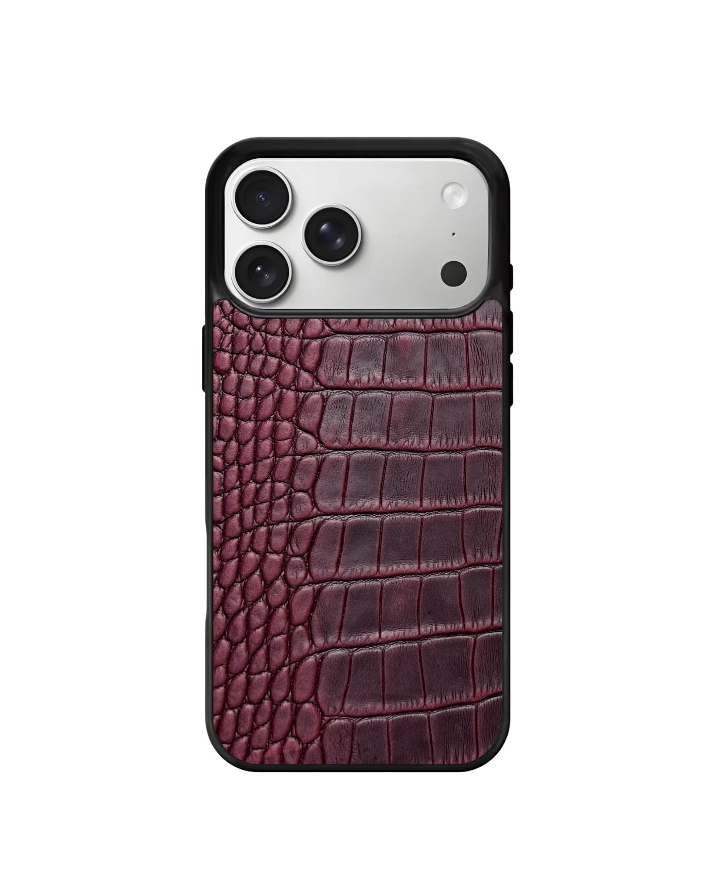 Burgundy crocodile phone case - Etsy 日本
