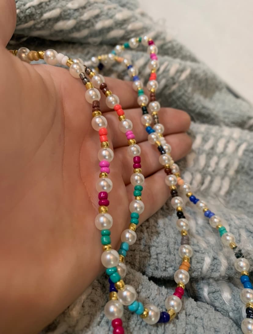Pearl and Seed Bead Necklace Etsy