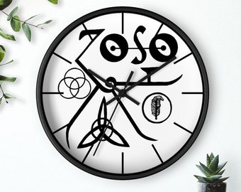 Led Zeppelin Symbols Wall Clock, Original Celtic Timepieces, clocks for wall unique, clock svg, housewarming gift, led zeppelin clock