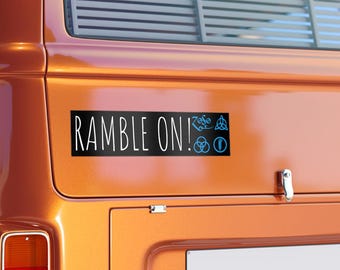 Ramble On Led Zeppelin Sticker, Pagan Symbols Decal, Rock Band Vinyl (Outdoor Use)