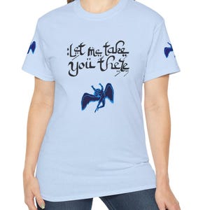 Led Zeppelin Swan Song T-shirt, Rock Graphic Tees, Men&#39;s Kashmir &quot;Let me take you there&quot; Tee shirt, Unisex  Tee Shirt