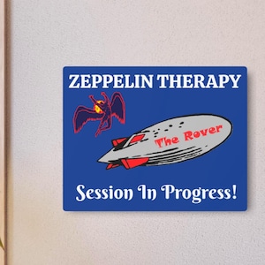 Led Zeppelin Metallschild, Zeppelin Therapie Plakette, 3 mm Aluminium Rock Band Decor, Classic Musik Wandkunst, Home Office Dekoration