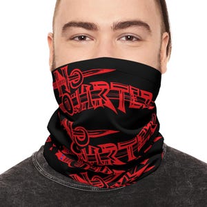 No Quarter Led Zeppelin Neck Gaiter | Rock Music Band Face Covering, Moisture-Wicking