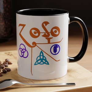 Led Zeppelin Pagan Symbols Coffee Mug, Colorful 11oz & 15oz Drinkware for Music Lovers, Perfect Gift for Rock Fans