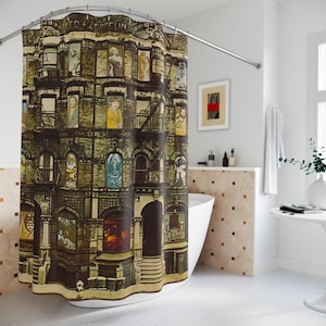 Led Zeppelin Physical Graffiti Building Shower Curtain, Classic Rock Band Home Decor