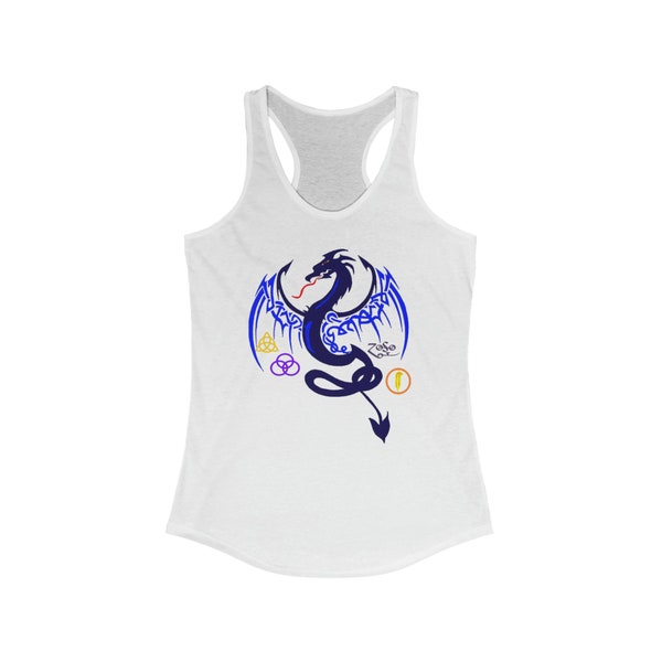 Women's Ideal Racerback Dragon Zeppelin Tank, Men's Hand-drawn Classic Rock Band Art Sleeveless T-shirt