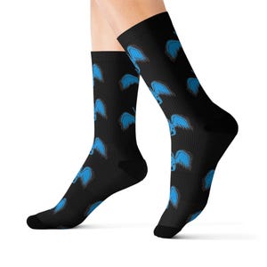 Swan Song Led Zeppelin Socks, Blue Falling Angel Crew Socks, Unisex Icarus