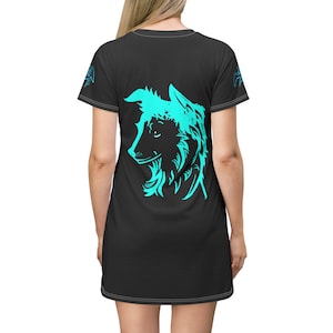 Led Zeppelin Bron-Yr-Aur Stomp Strider All-Over Print T-Shirt Dress | Blue-Eyed Merle
