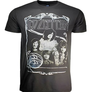 Men&#39;s Led Zeppelin 1969 Promo Tshirt, Led Zeppelin Shirts, Black Led Zeppelin Tees, Unisex Rock Band Teeshirt