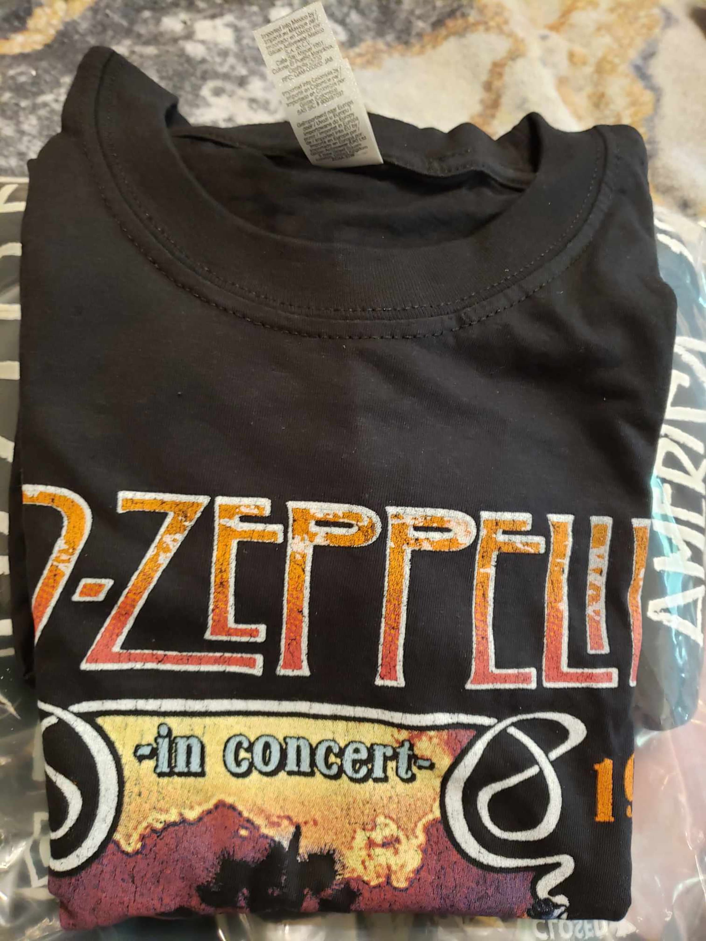 Led Zeppelin Vintage Print LZ1 Hombre Top Tirante Ancho Negro L