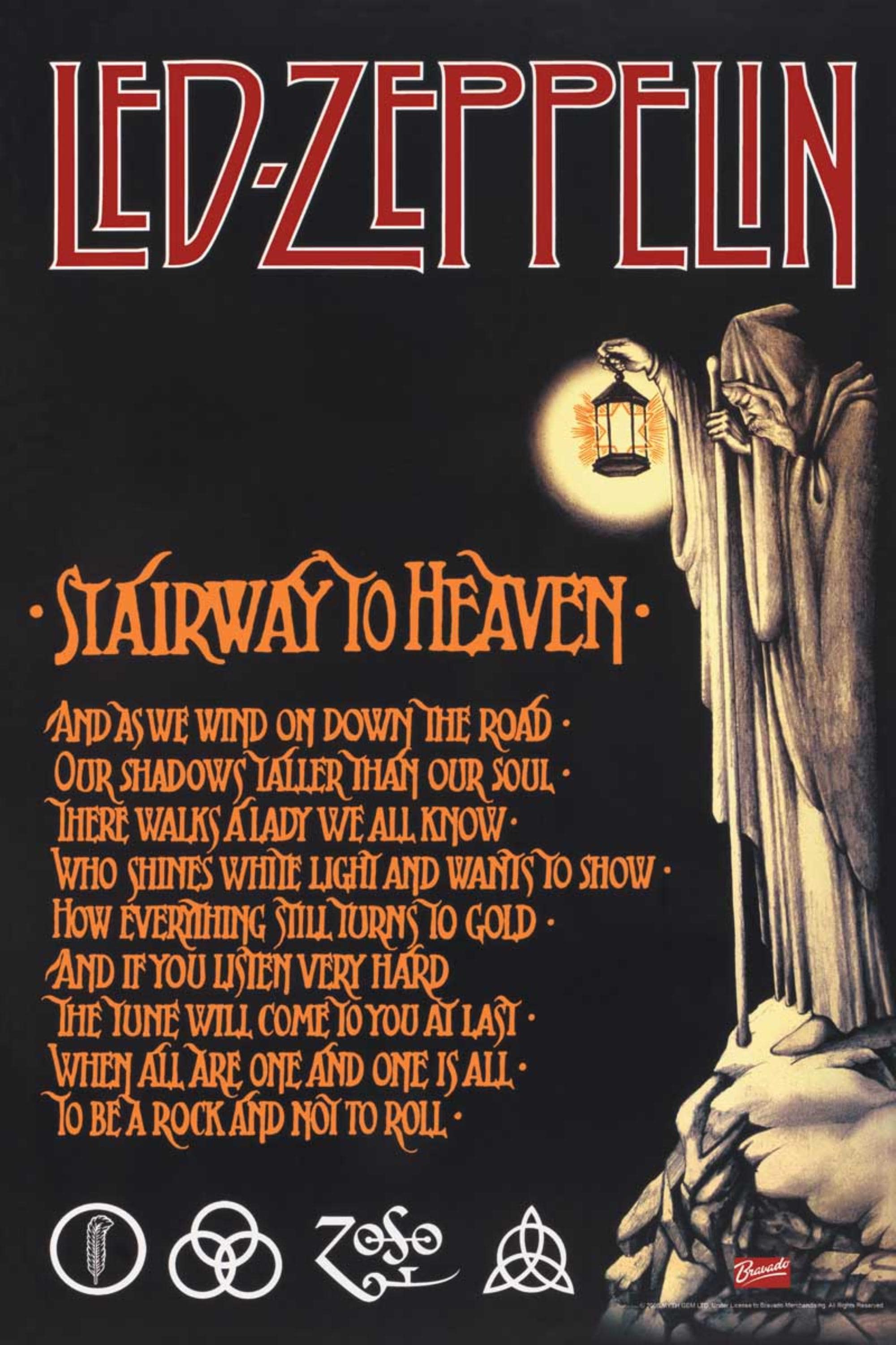 Vintage Led Zeppelin Stairway to Heaven Lyrics Hermit Poster