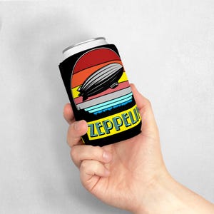 Led Zeppelin Can Cooler Sleeve, Classic Rock Can Cozy, Non-Slip Beer Soda Holder, Neoprene Can Sleeve, Gift for Music Lovers