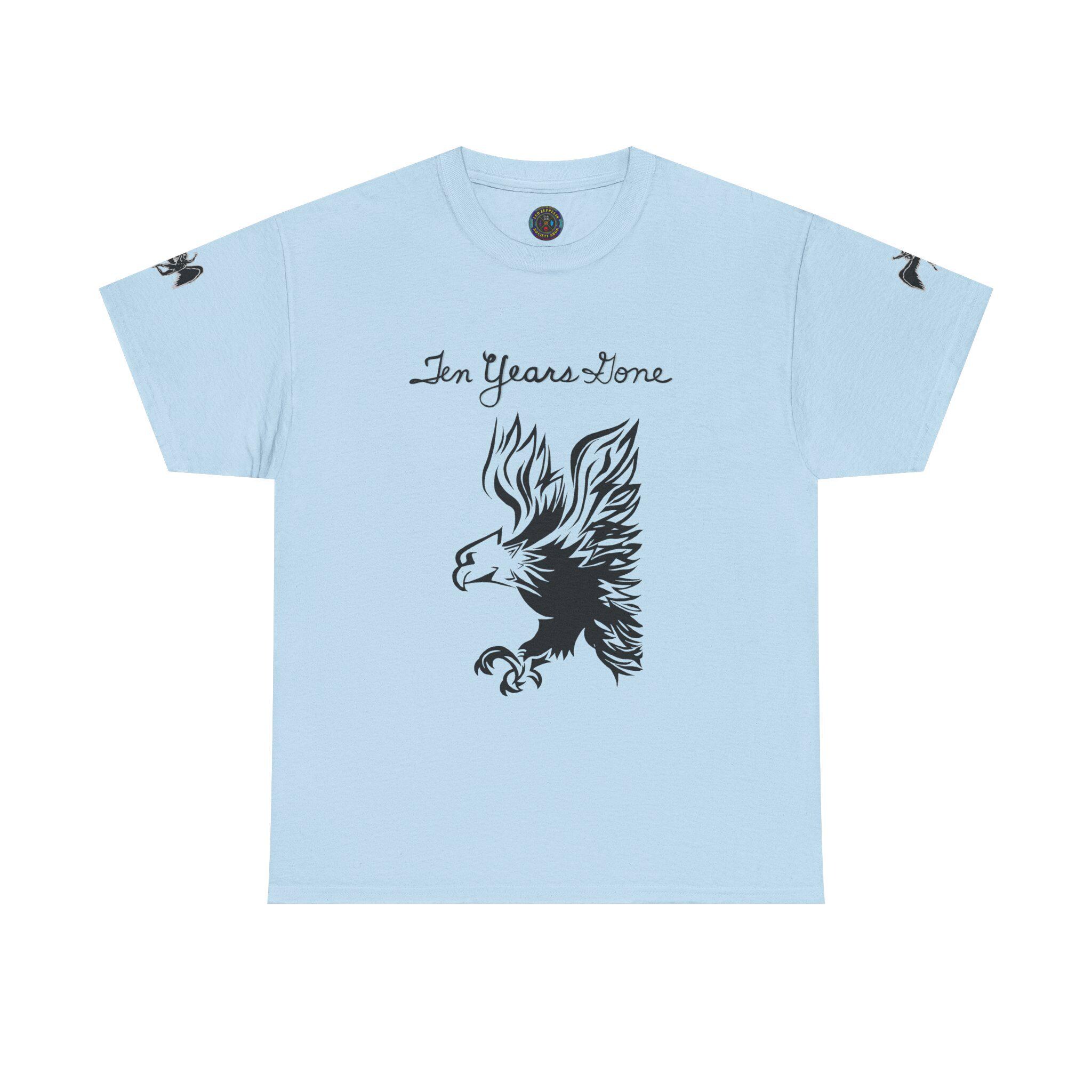 レッド・ツェッペリン イーグルTシャツ、「Ten Years Gone」の歌詞付き