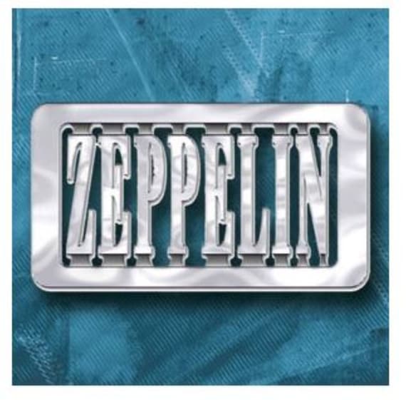 Rectangle Zeppelin Logo Silver Chrome Style Belt Buckle, Official