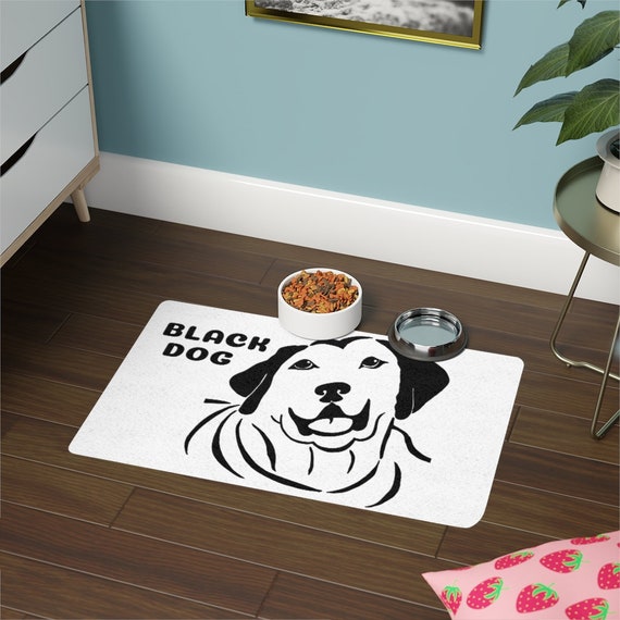 Black dog cheap bowl mat
