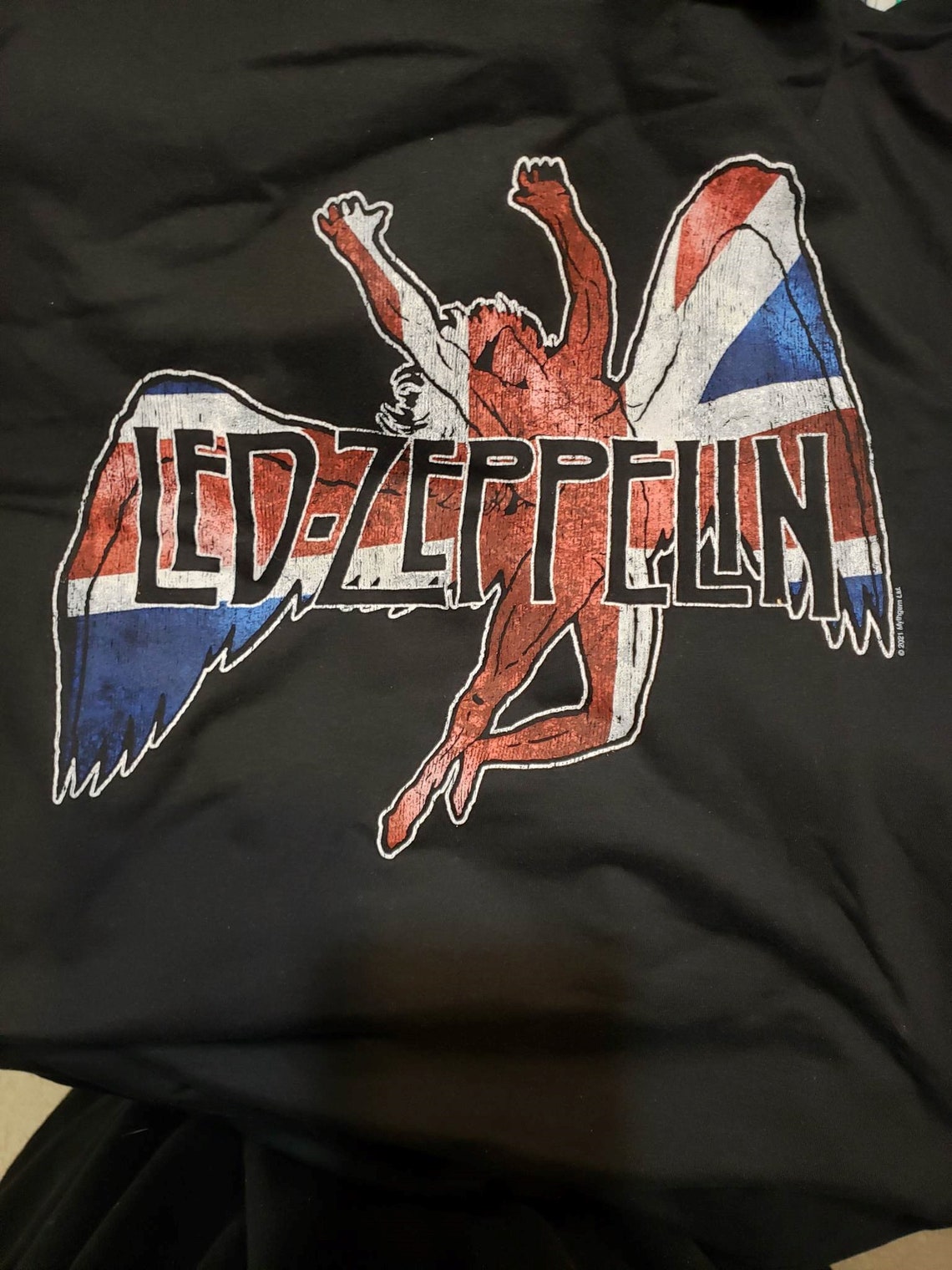 Men's Led Zeppelin Licensed British Flag Tshirt Medium Etsy