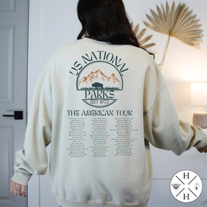 National Park Crewneck Vintage Berg Park Ranger Umwelt Camping Kleidung Granola Mädchen Buffalo Bison Wildtiere Sweatshirt Yellowstone