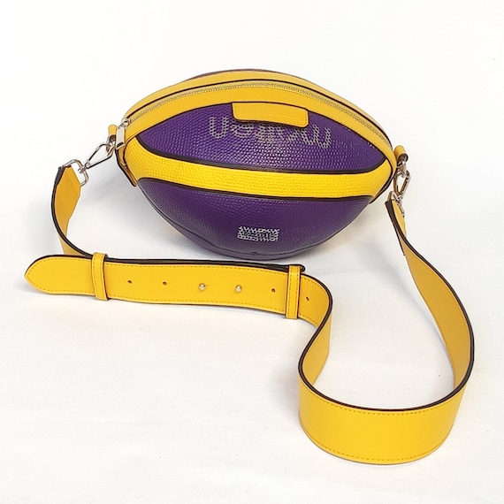 Handcrafted Upcycled Basketball Bag Orange Purple Color Unique Spanish Design Trendy Unisex Crossbody Bag Etsy