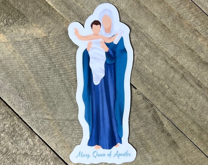 Mary, Queen of Apostles Sticker I Rosary Sticker I Marian Sticker I Catholic Sticker I Mother Mary Sticker I Catholic Stickers I Ave Maria