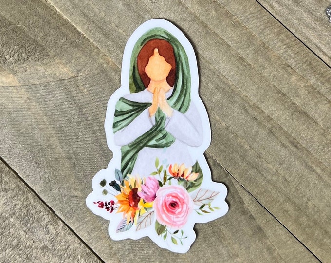 Prayer Sticker I Veil Sticker I Catholic Sticker I Veiled Praying Sticker I Catholic Stickers