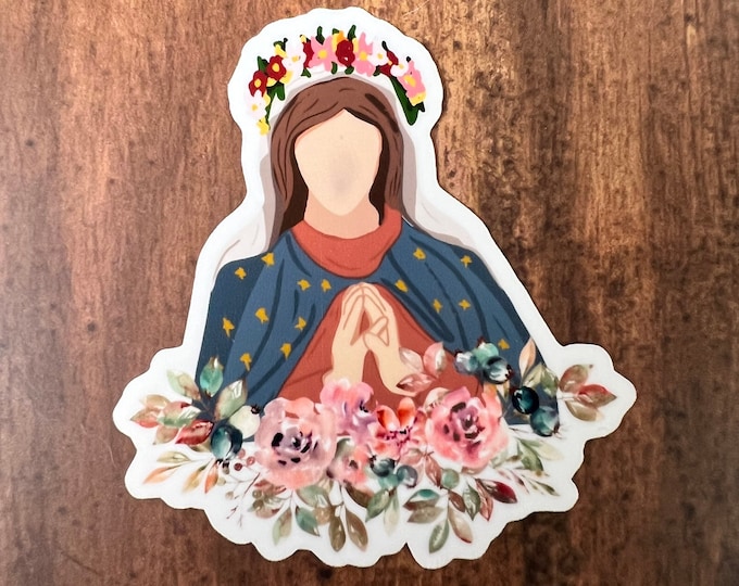 Mary Crowning Sticker I Mary Sticker I Marian Sticker I Catholic Sticker I Mother Mary Sticker I Catholic Stickers I Ave Maria