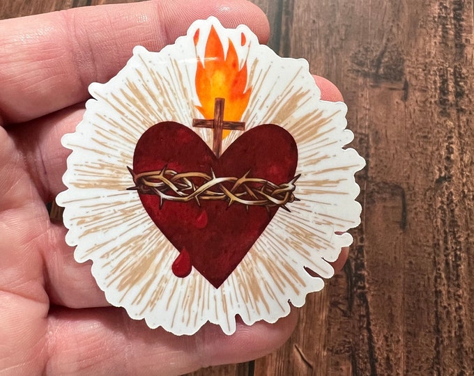 Sacred Heart of Jesus Sticker I Catholic Sticker I Sacred Heart of Jesus I Catholic Stickers