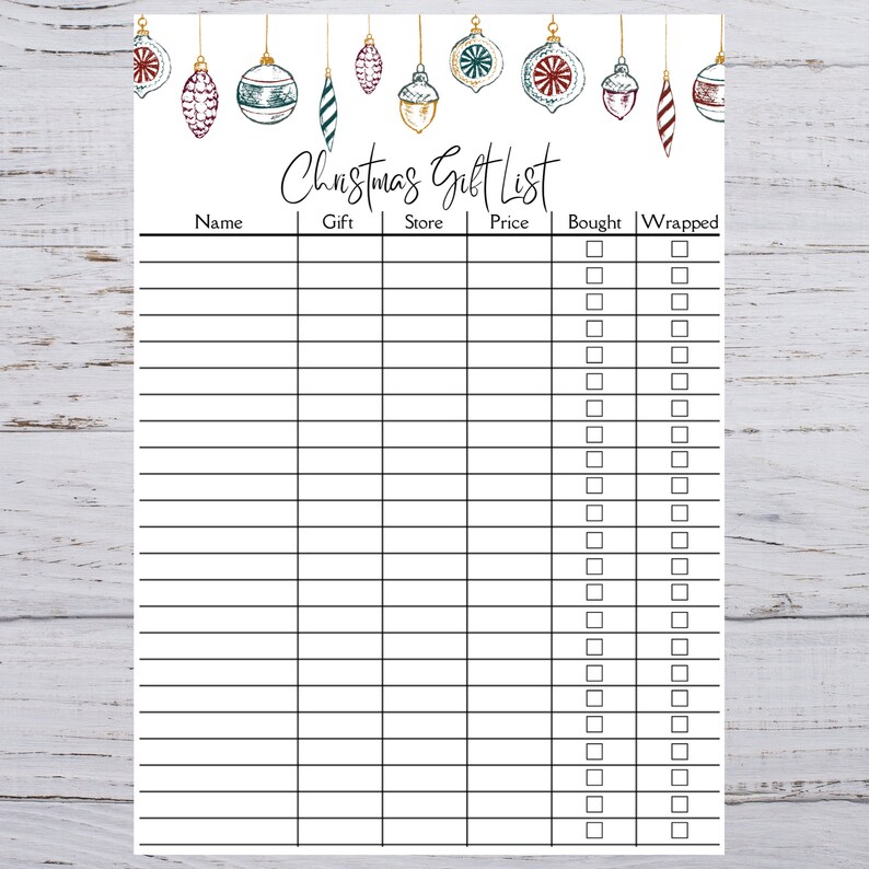 Gift List Christmas 2022 2022 Ultimate Christmas Gift List Printable Christmas Gift | Etsy